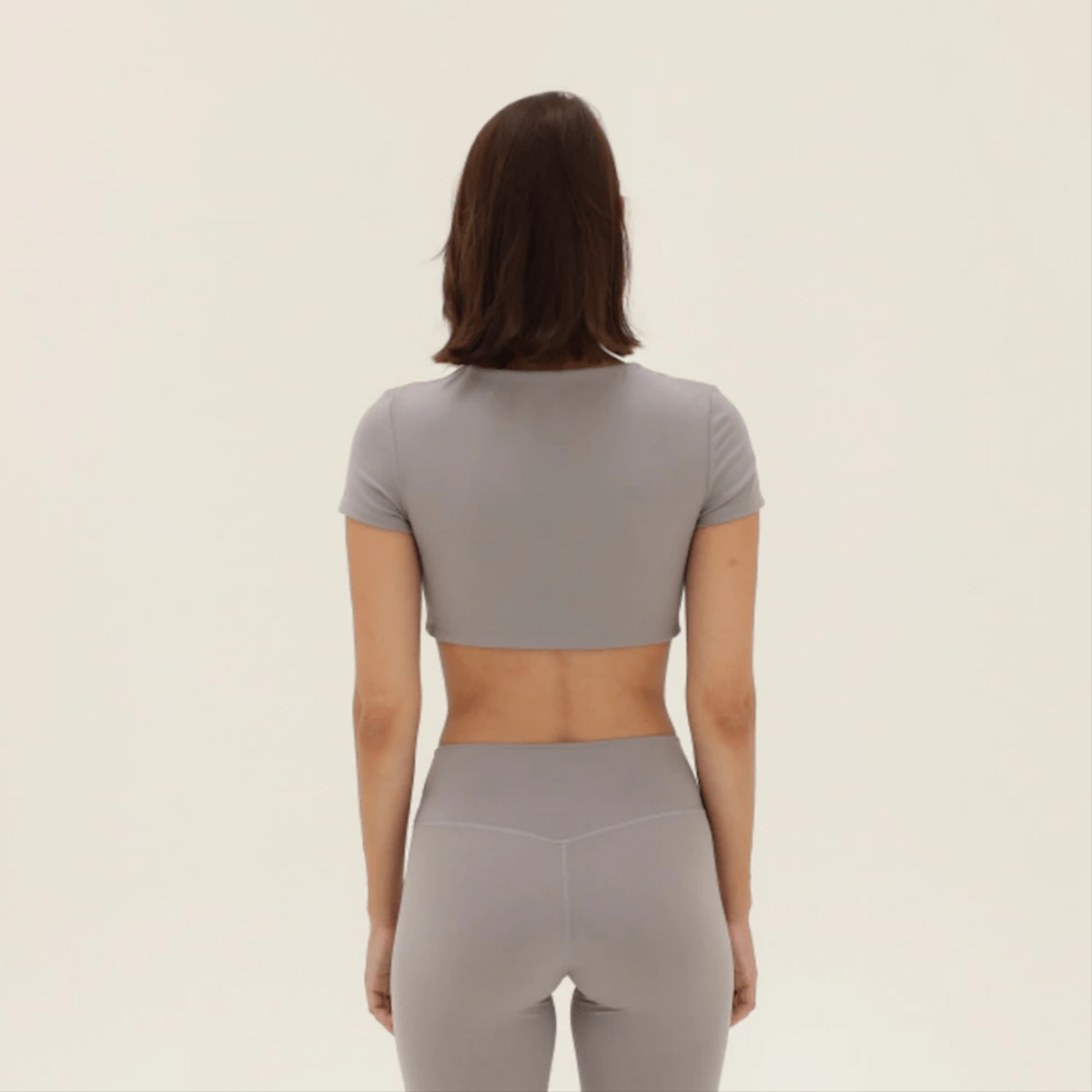 Aura Crop Top - Stone – Produktansicht 3